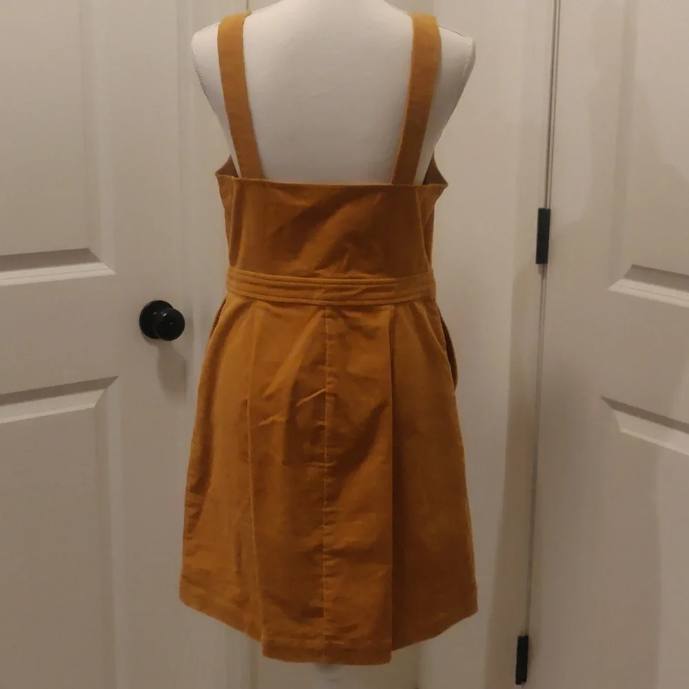 J.Crew mustard cotton corduroy button down dress Academia school girl Y2K Core - Picture 5 of 8